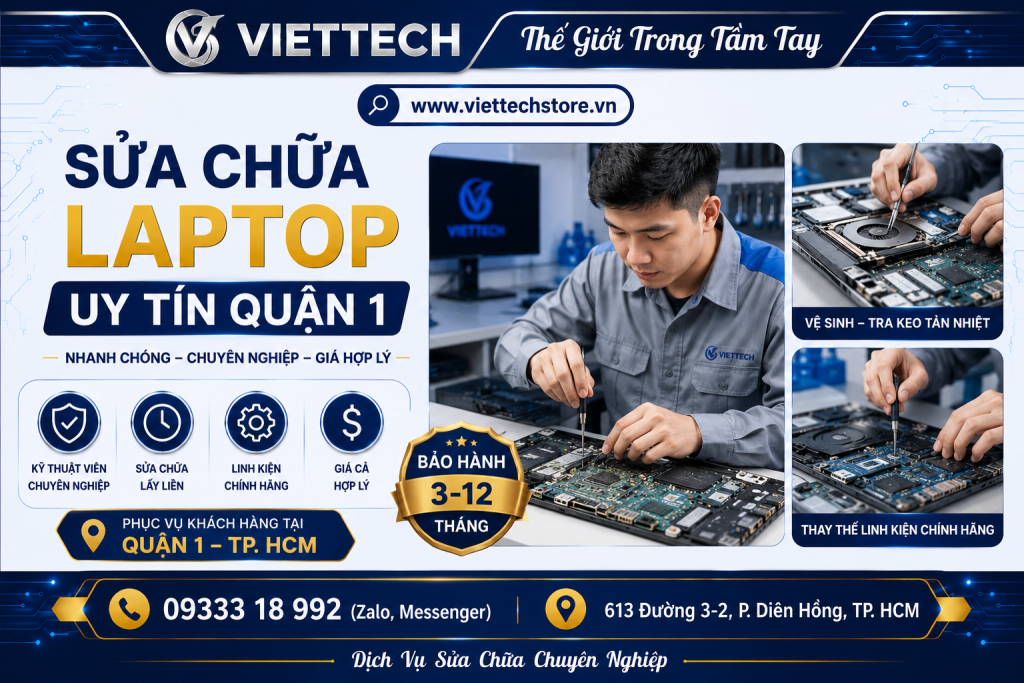 Sửa chữa laptop uy tín Quận 1